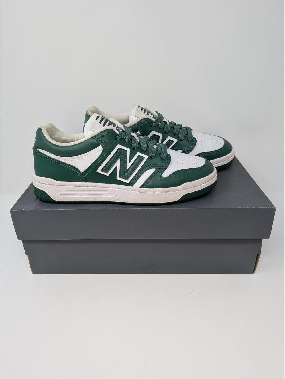 New Balance 480 Green White Kids Boys Size 4 Sneakers GSB480GH